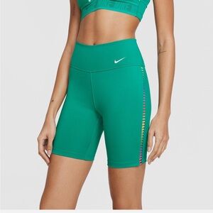 New Nike one Women's Green rainbow side biker Shorts